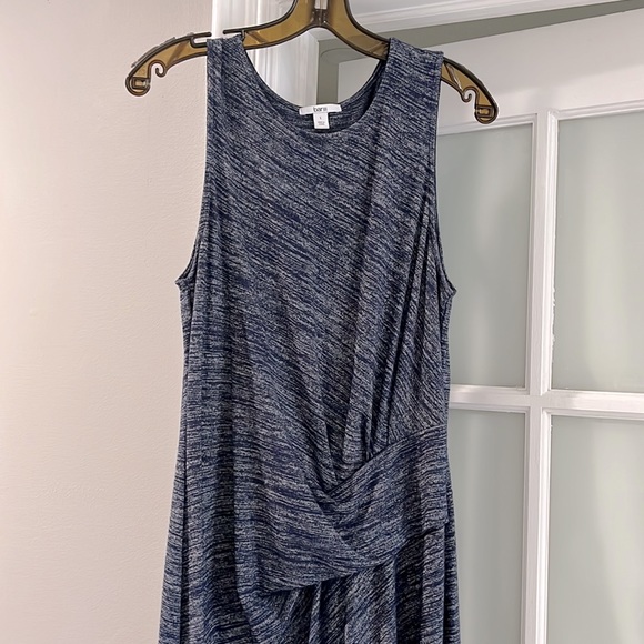 Bar III flattering ruched side midi blue dress size L - Picture 4 of 5